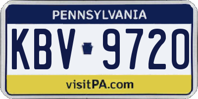 PA license plate KBV9720