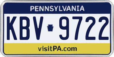 PA license plate KBV9722