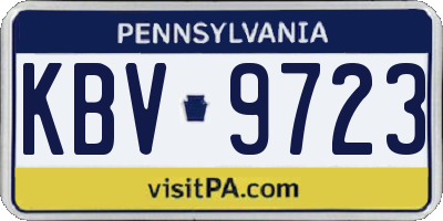 PA license plate KBV9723
