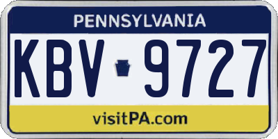 PA license plate KBV9727