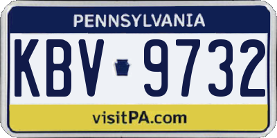 PA license plate KBV9732
