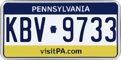 PA license plate KBV9733