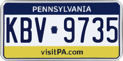 PA license plate KBV9735
