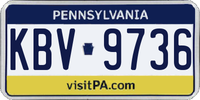 PA license plate KBV9736