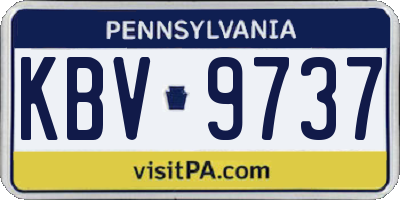 PA license plate KBV9737