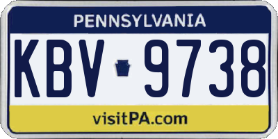 PA license plate KBV9738