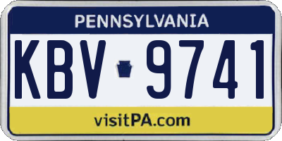 PA license plate KBV9741