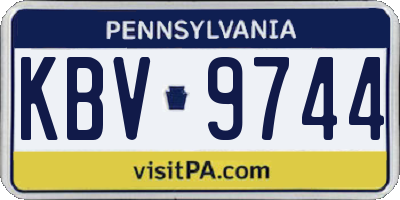 PA license plate KBV9744
