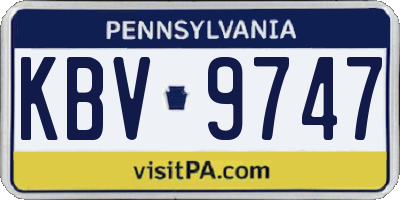 PA license plate KBV9747