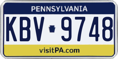 PA license plate KBV9748