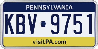 PA license plate KBV9751