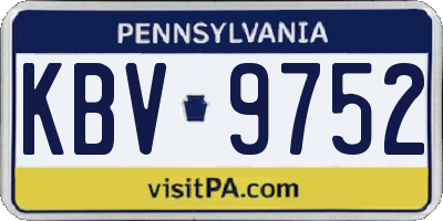 PA license plate KBV9752
