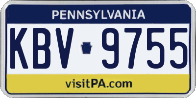 PA license plate KBV9755