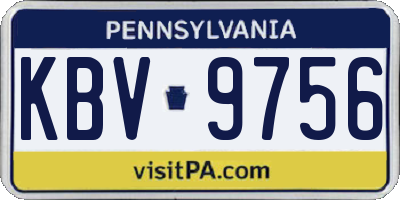 PA license plate KBV9756