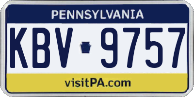 PA license plate KBV9757