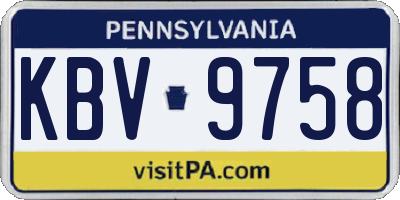 PA license plate KBV9758