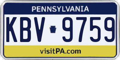 PA license plate KBV9759