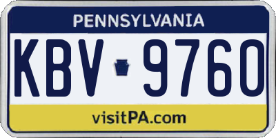 PA license plate KBV9760