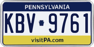 PA license plate KBV9761