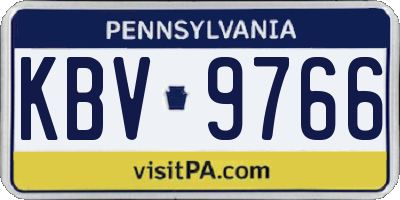 PA license plate KBV9766