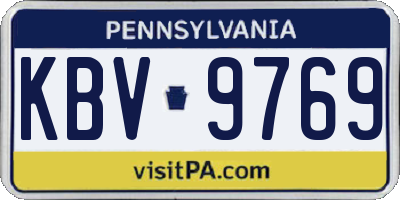 PA license plate KBV9769