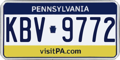PA license plate KBV9772