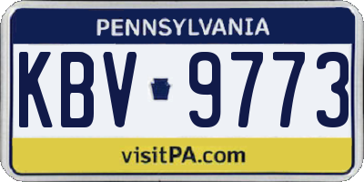 PA license plate KBV9773