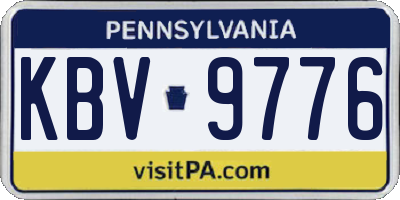 PA license plate KBV9776