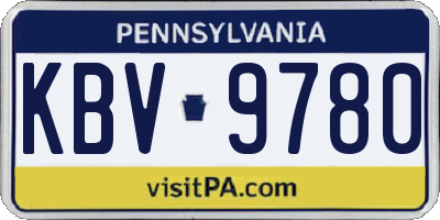 PA license plate KBV9780