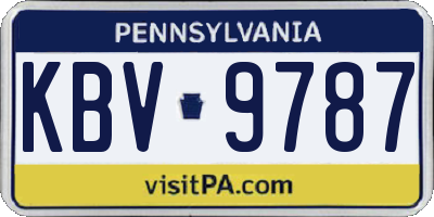 PA license plate KBV9787