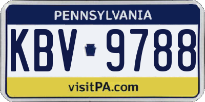 PA license plate KBV9788