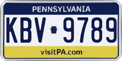 PA license plate KBV9789