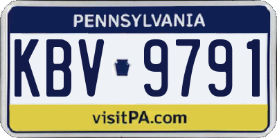 PA license plate KBV9791
