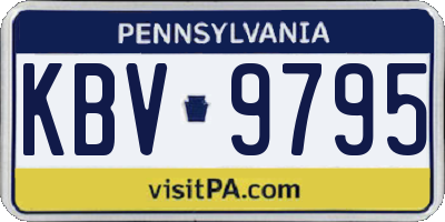 PA license plate KBV9795