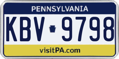 PA license plate KBV9798