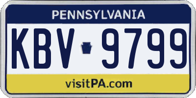 PA license plate KBV9799