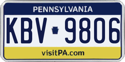 PA license plate KBV9806