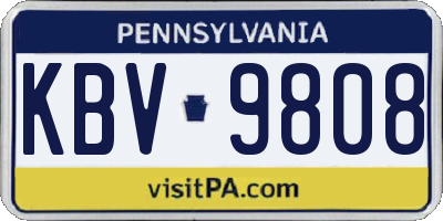 PA license plate KBV9808