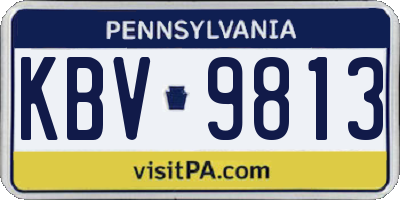 PA license plate KBV9813