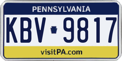 PA license plate KBV9817
