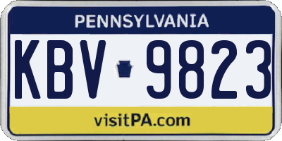 PA license plate KBV9823