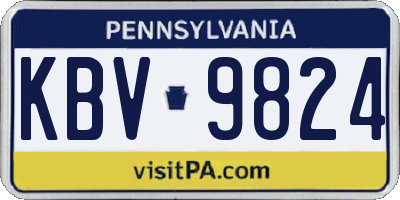 PA license plate KBV9824