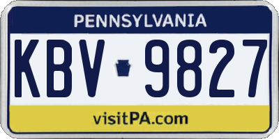 PA license plate KBV9827