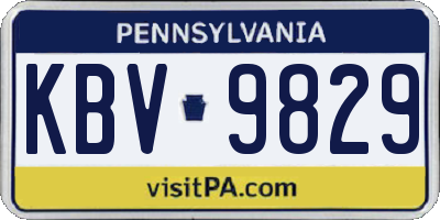 PA license plate KBV9829