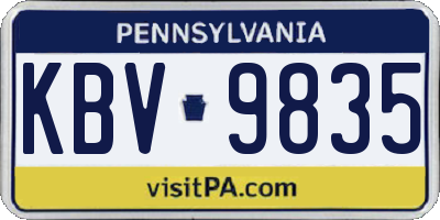 PA license plate KBV9835