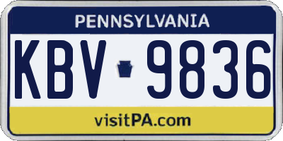 PA license plate KBV9836