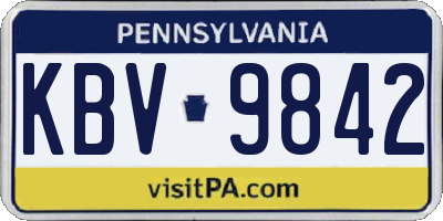 PA license plate KBV9842