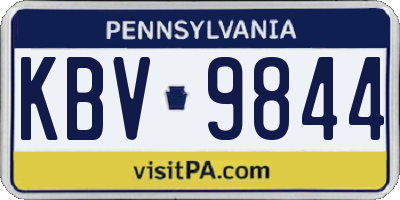 PA license plate KBV9844