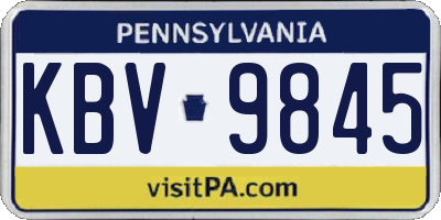 PA license plate KBV9845