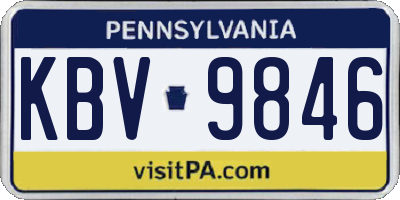 PA license plate KBV9846